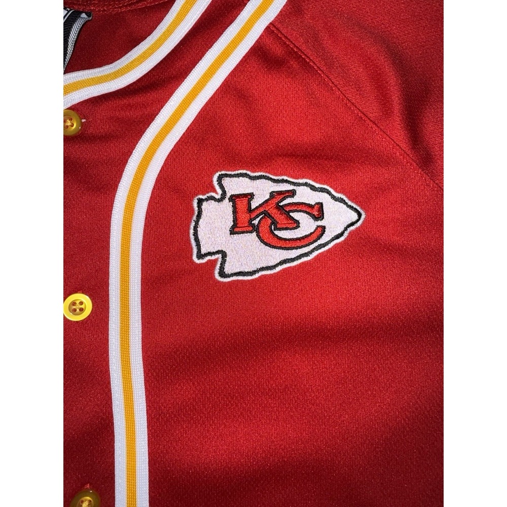 NFL Team Apparel Kansas City Chiefs Red Baseball Style Jersey Football Men's (M) - Picture 3 of 5